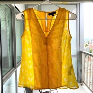 Banana Republic Yellow Floral Print Top